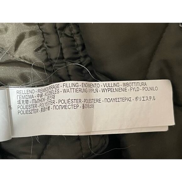 Zara man Utility GorpCore Jacket Small Green Quilted Faux Suede Elbow Patches - Picture 9 of 10